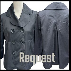 Request Black Large Button Lightweight Swing Jacket (XS)